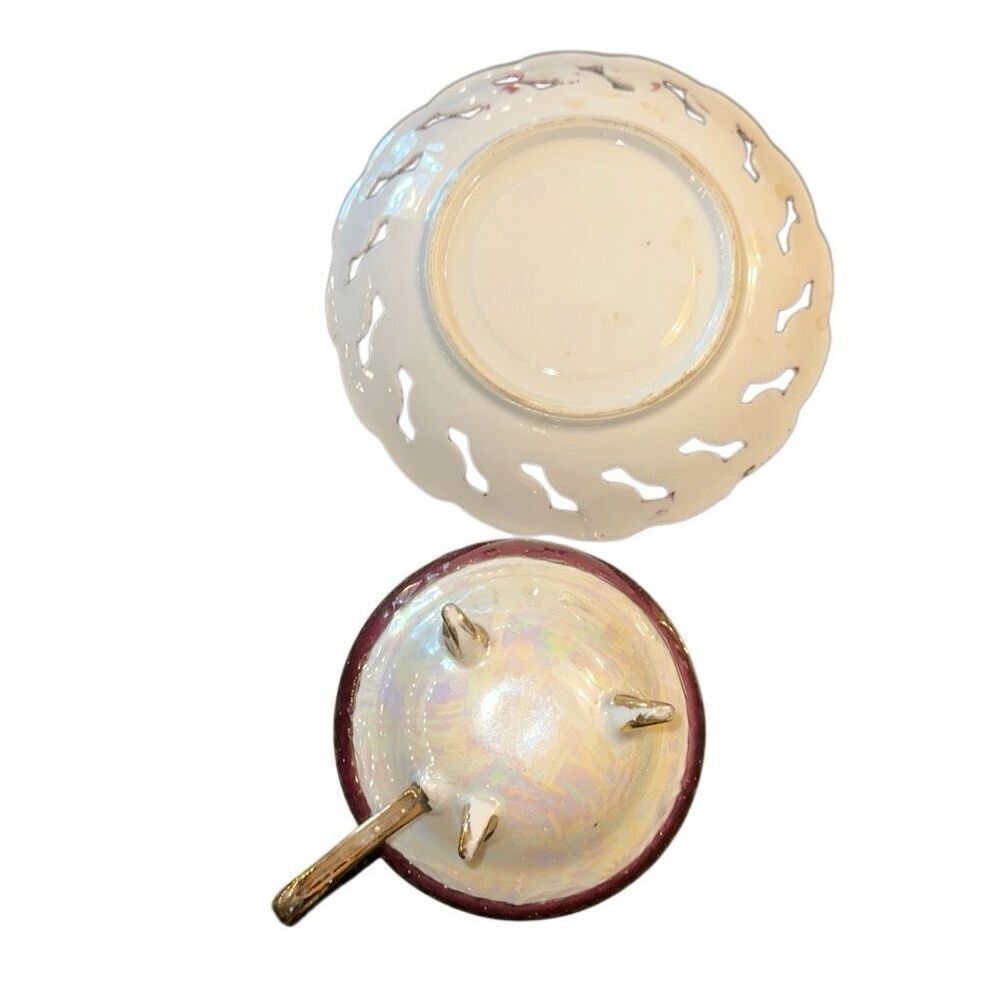 VINTAGE TT-Takito HAND PAINTED EGG SHELL TEA CUP & SAUCER JAPAN Lusterware Pagod - Picture 7 of 11